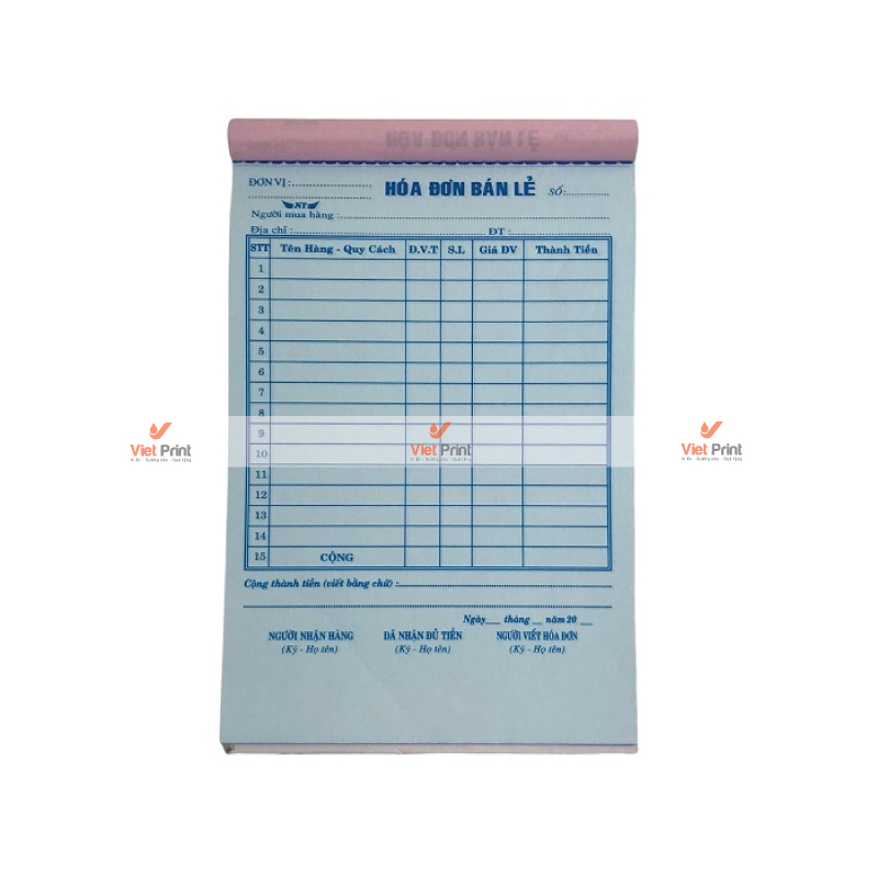 In Hóa Đơn Bán Hàng Tại Vietprint – Chuyên Nghiệp